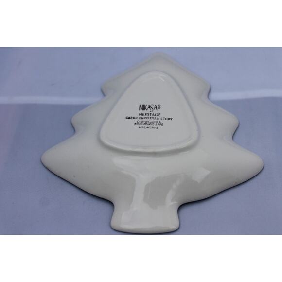 MIKASA Christmas Story Tree Shaped Dish Nut/Candy Plate Tray VINTAGE - Picture 3 of 4